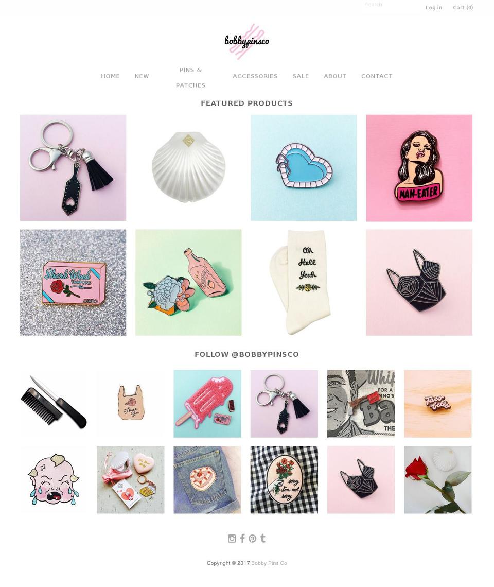 bobbypins.co shopify website screenshot