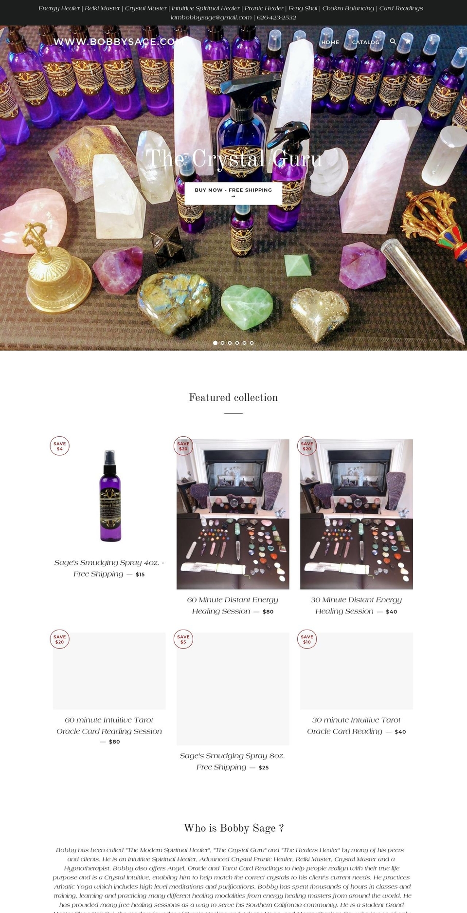bobbysage.com — Shopify storefront screenshot