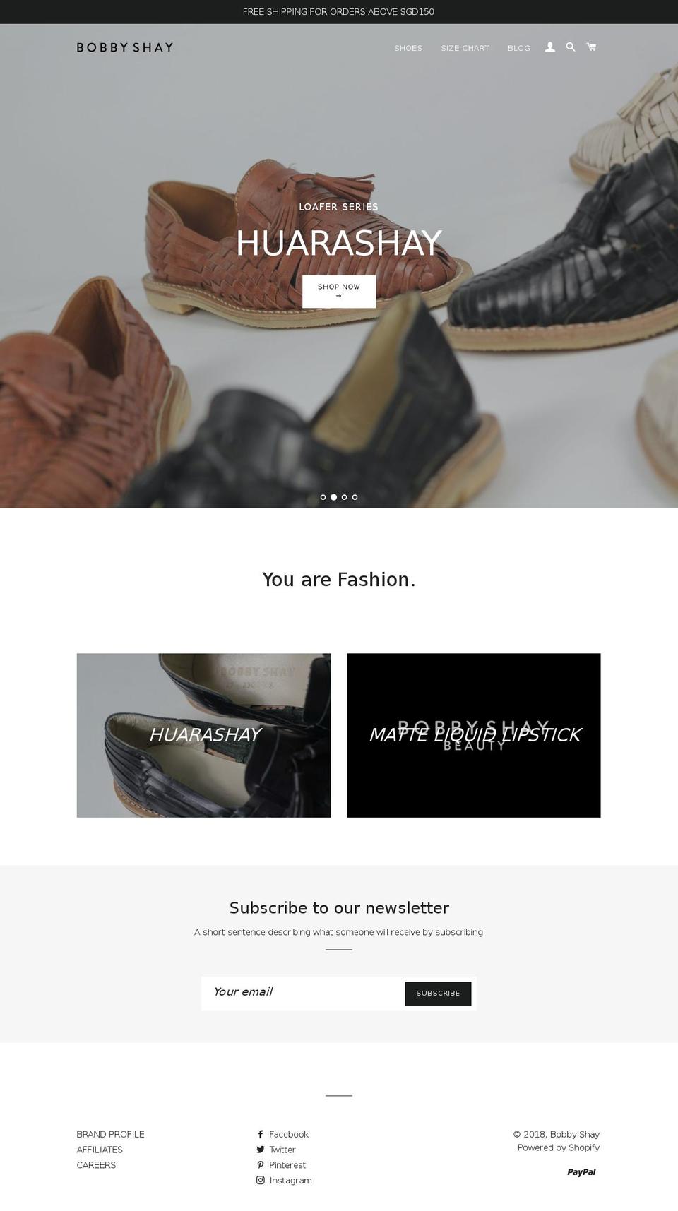 bobbyshay.com — Shopify storefront screenshot