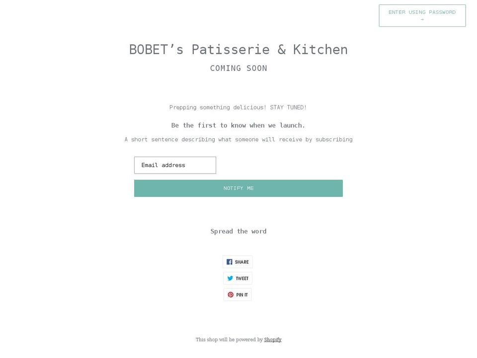 bobetfoods.com shopify website screenshot
