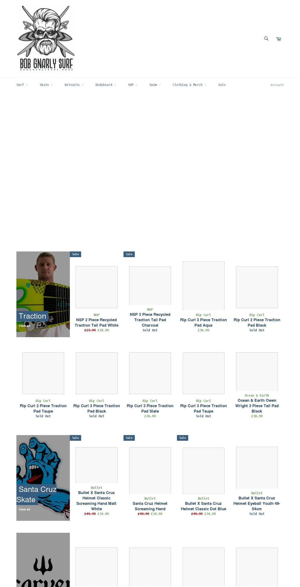 bobgnarlysurf.shop shopify website screenshot