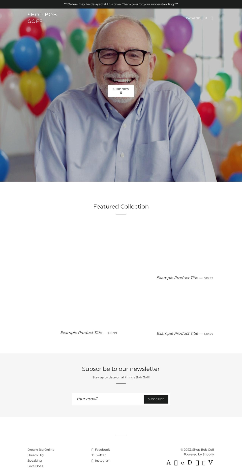 bobgoffstore.com — Shopify storefront screenshot