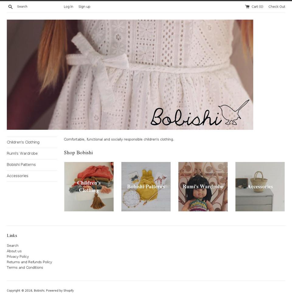 bobishi.com shopify website screenshot