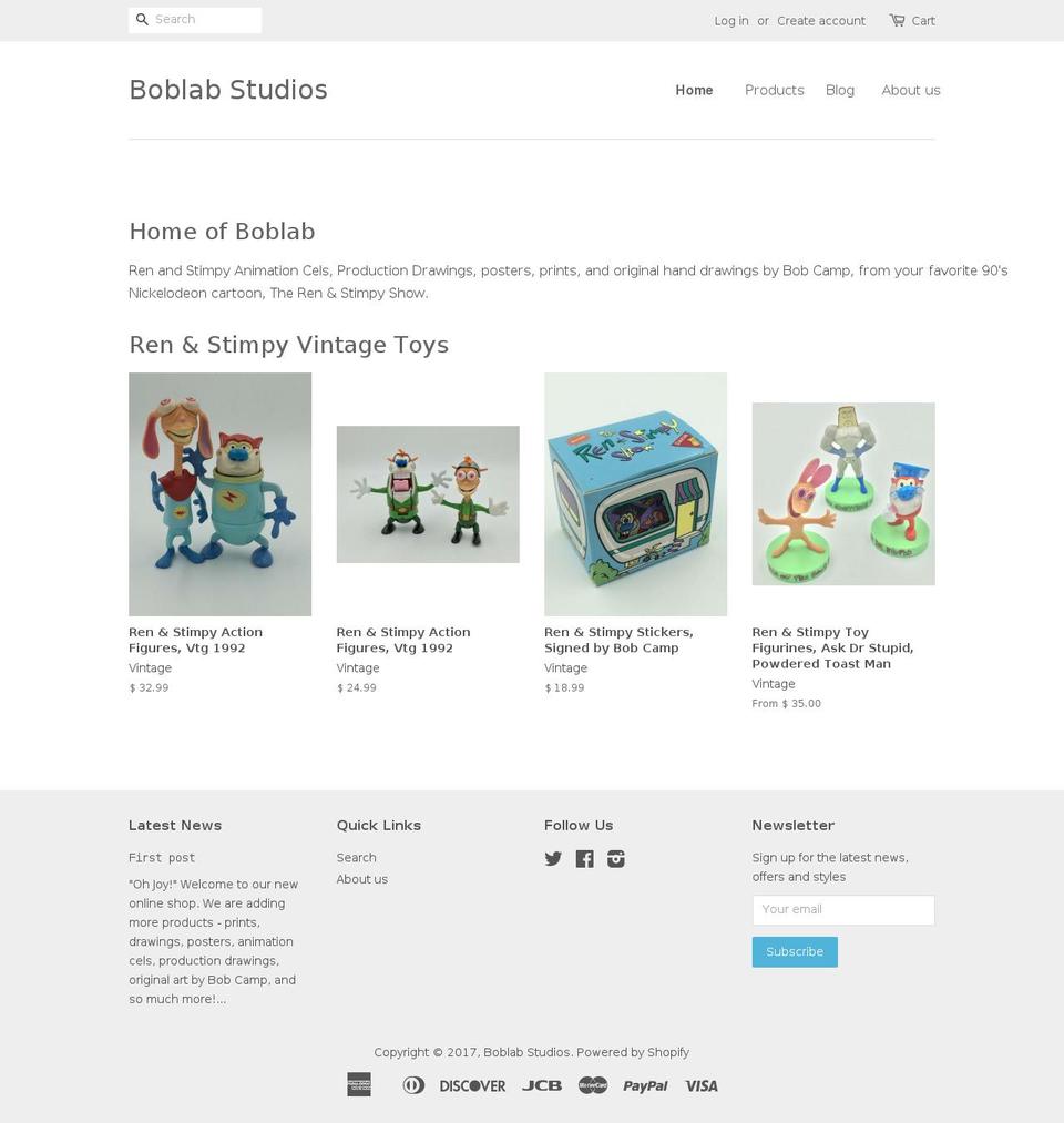 boblabshop.com shopify website screenshot
