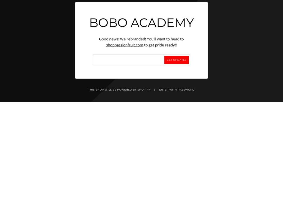 boboacademy.myshopify.com shopify website screenshot