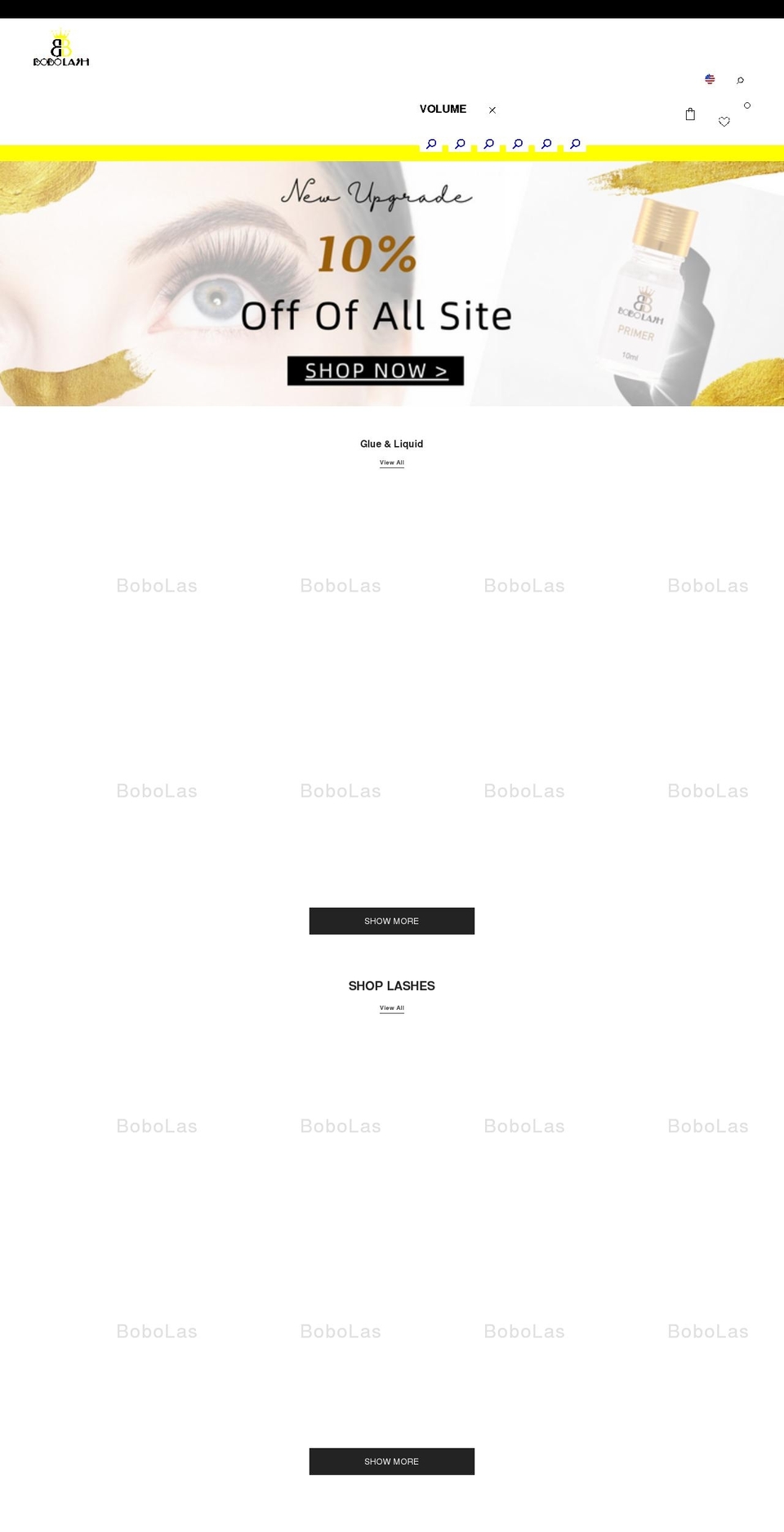 bobolash.com shopify website screenshot