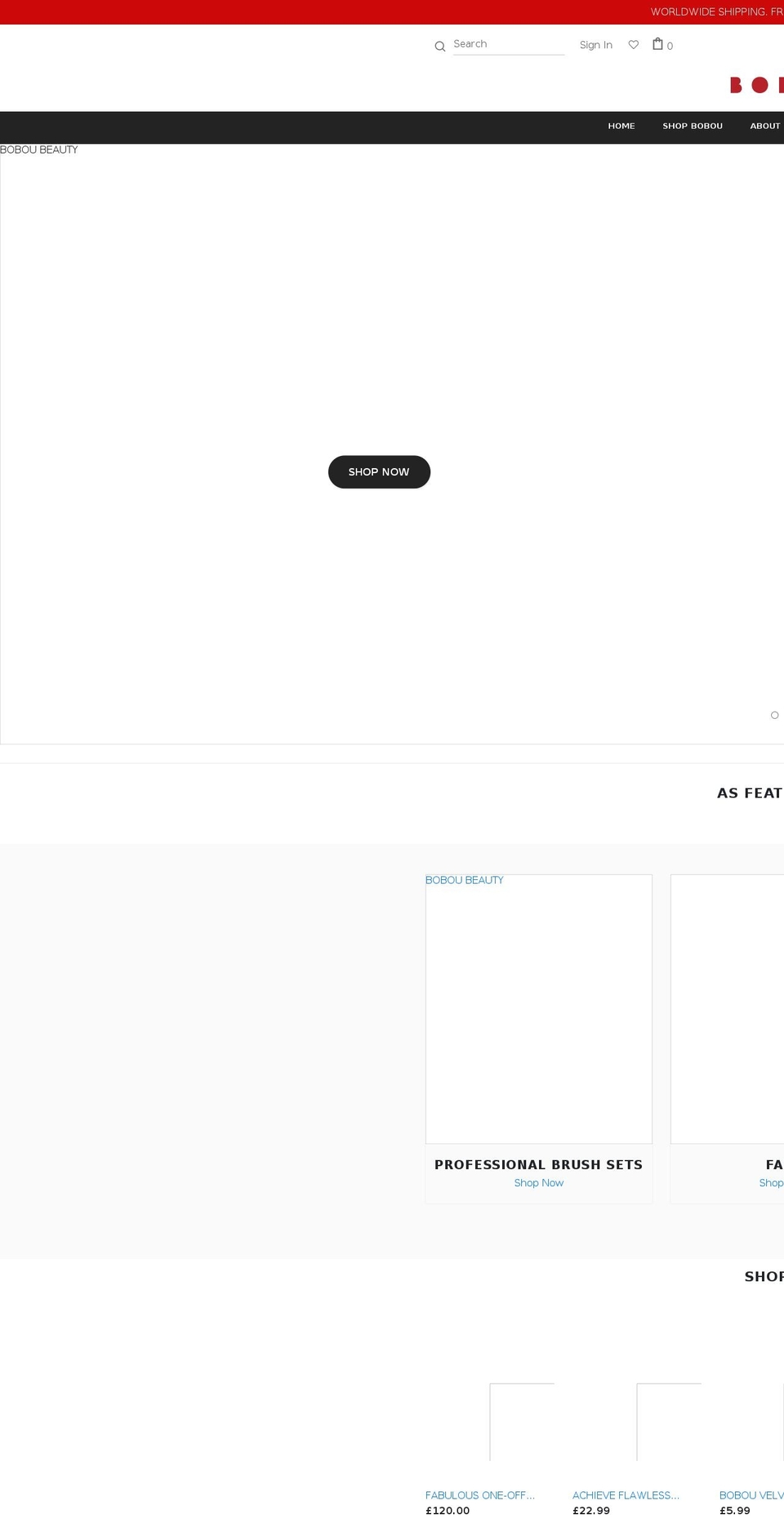 boboubeauty.com shopify website screenshot