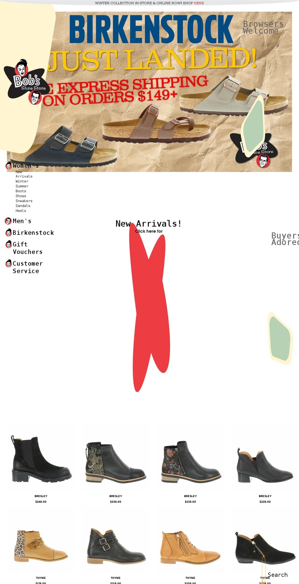 bobs.shoes shopify website screenshot