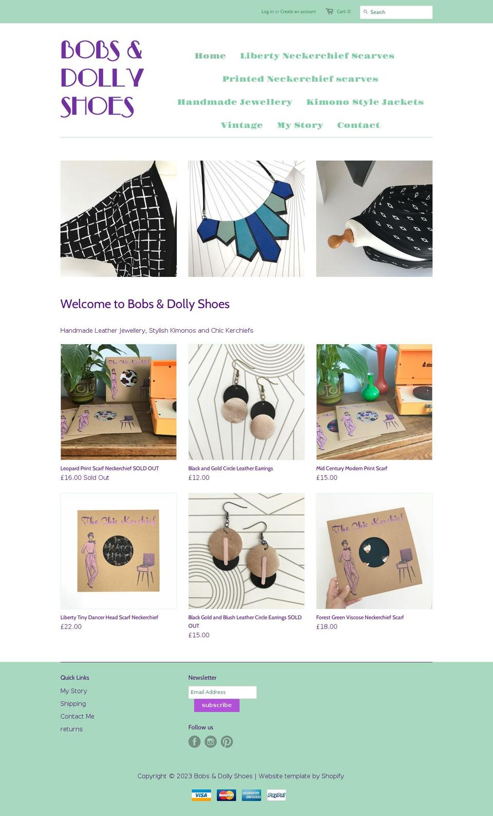 bobsanddollyshoes.co.uk shopify website screenshot