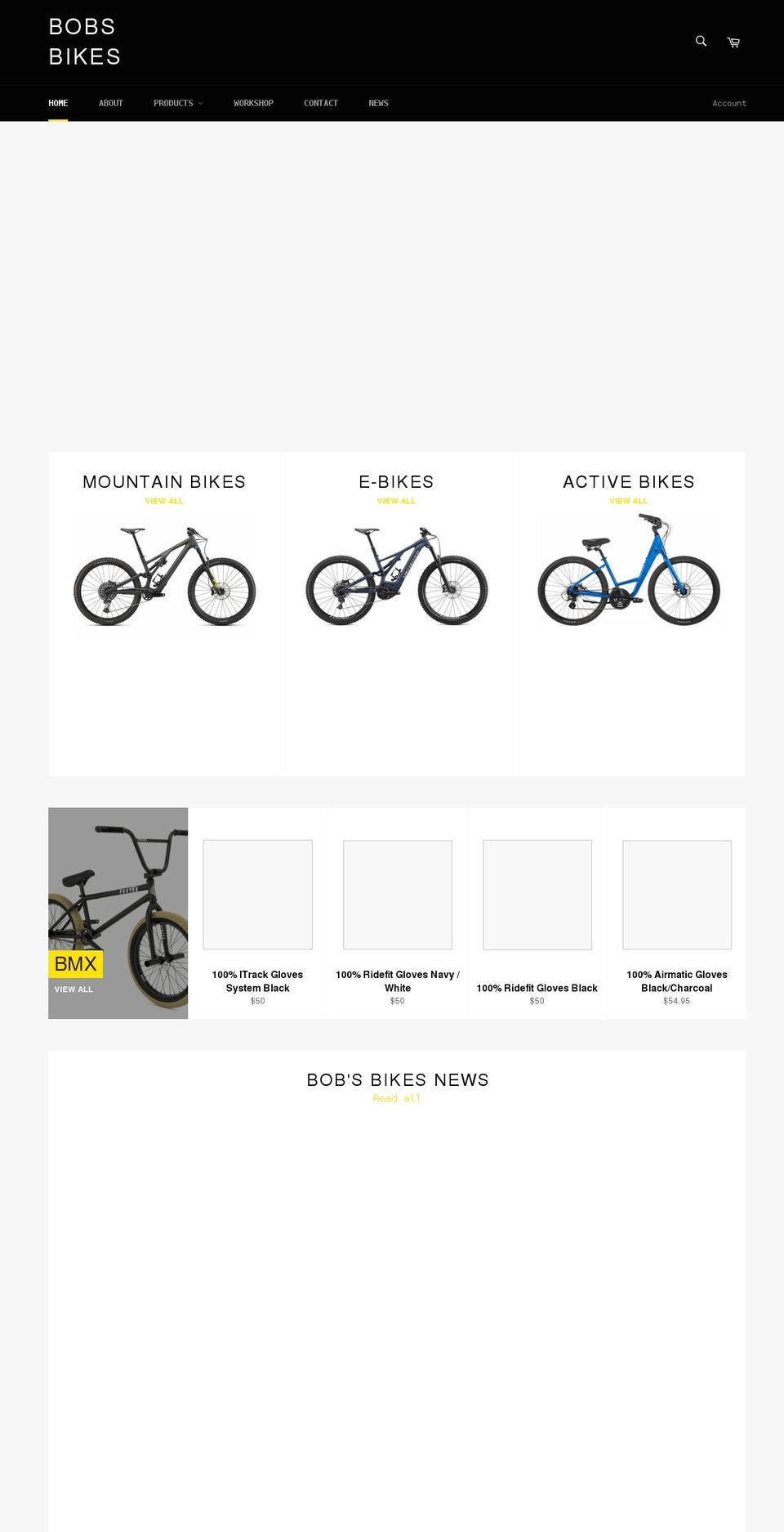 bobsbikes.com.au shopify website screenshot