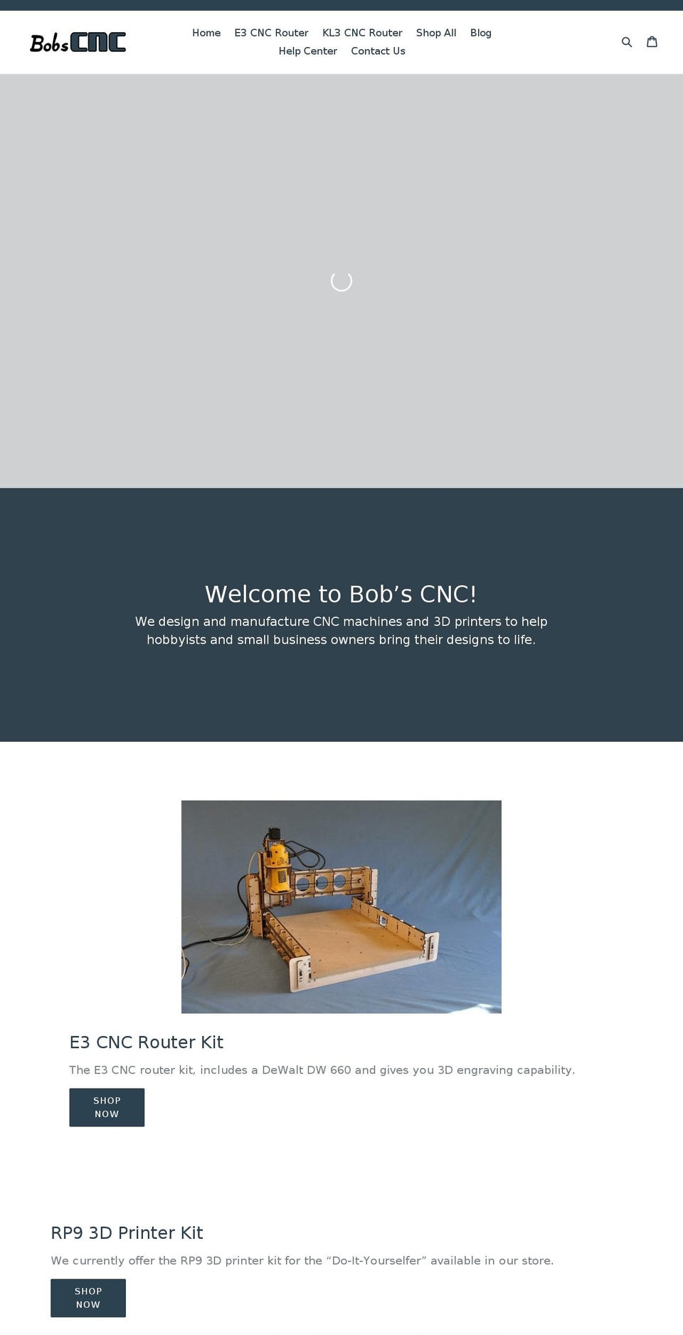 bobscnc.com shopify website screenshot