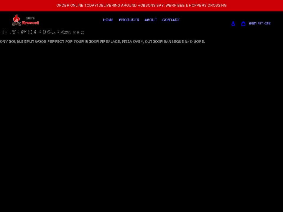 bobsfirewood.com.au shopify website screenshot