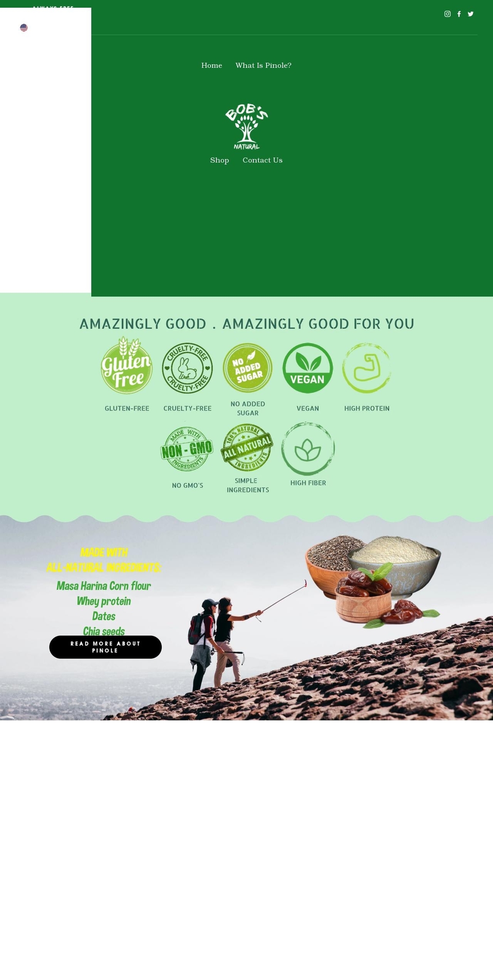 bobsnatural.com shopify website screenshot