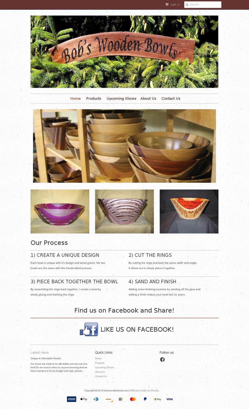 bobswoodenbowls.com shopify website screenshot