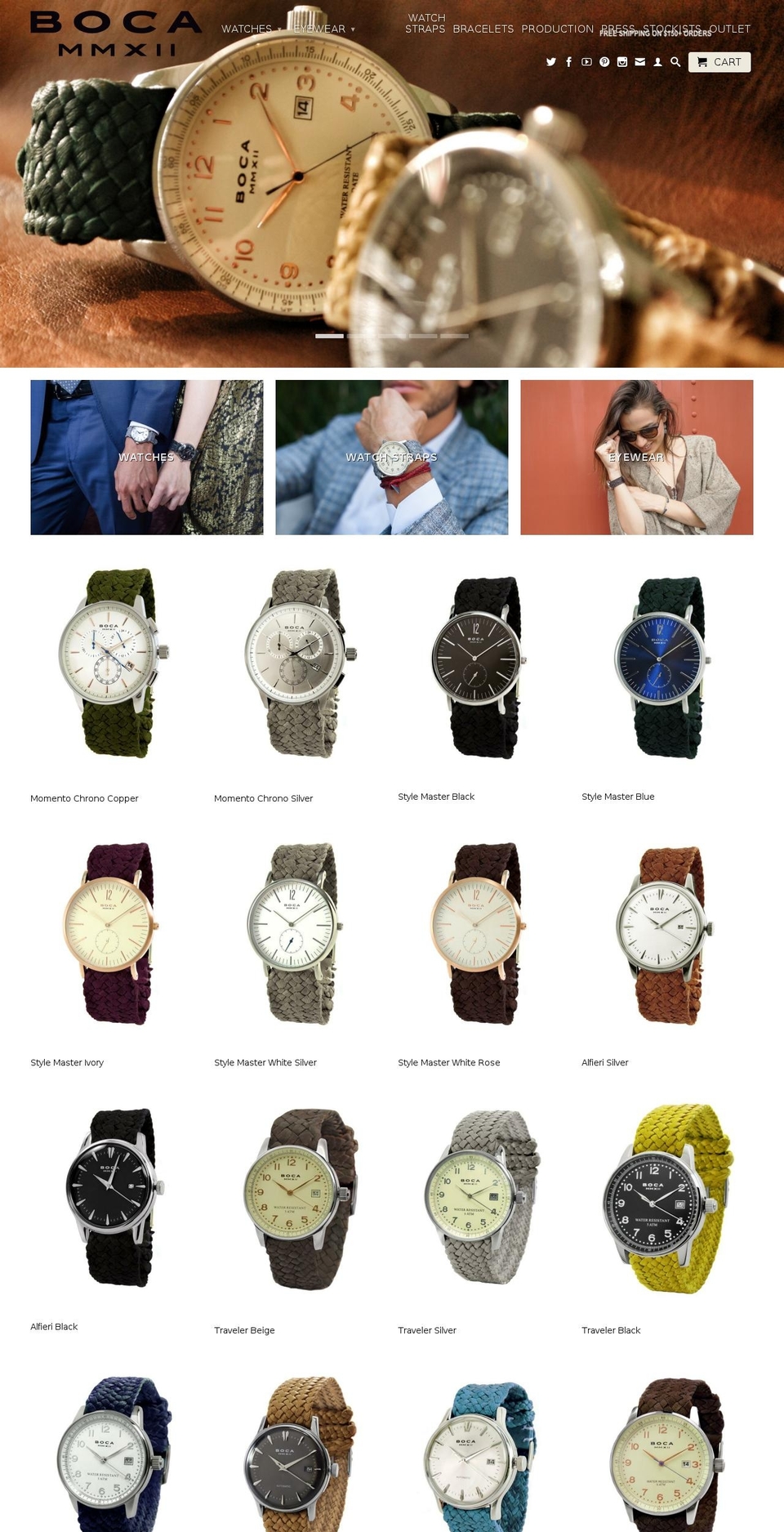 boca-watches.com shopify website screenshot