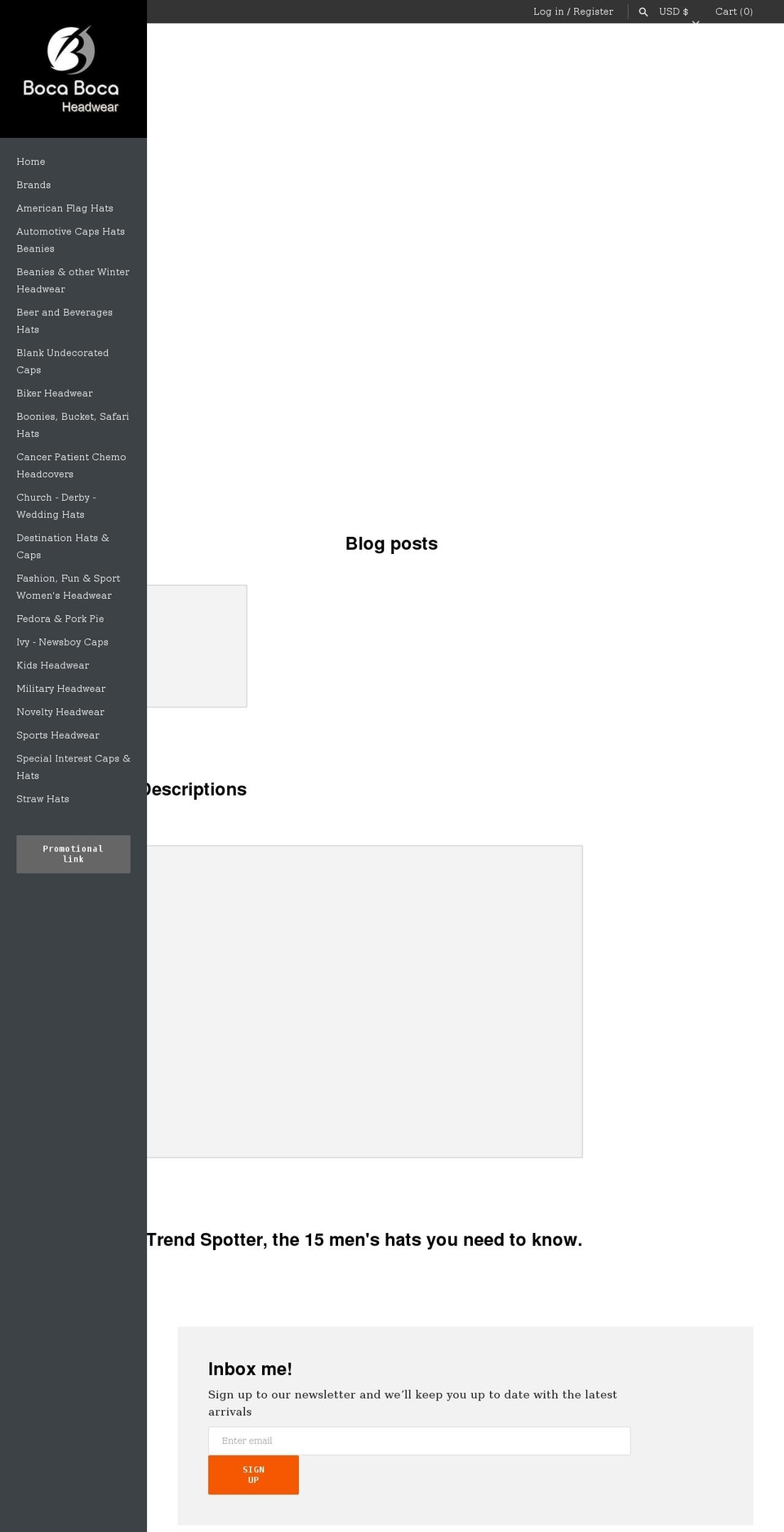 bocabocaheadwear.com shopify website screenshot