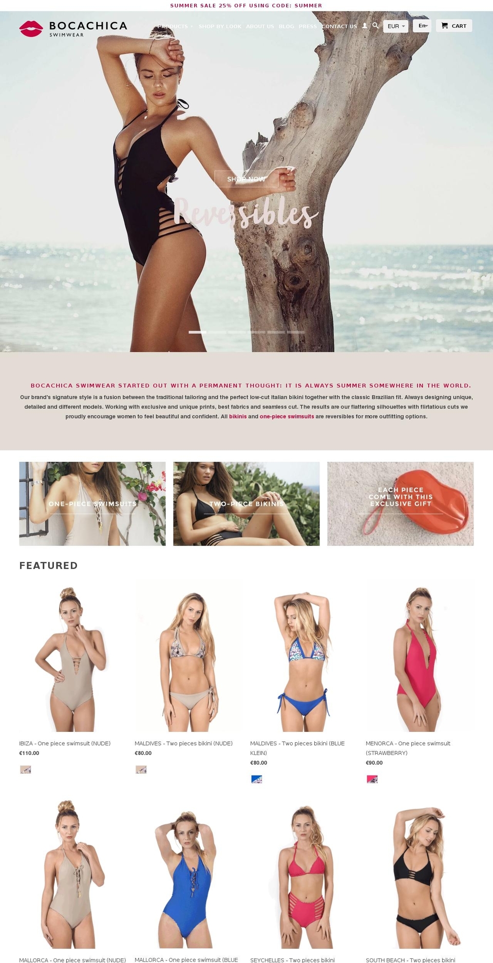 bocachicaswim.online shopify website screenshot