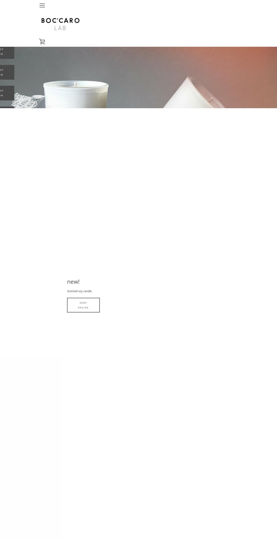 boccarolab.com — Shopify storefront screenshot