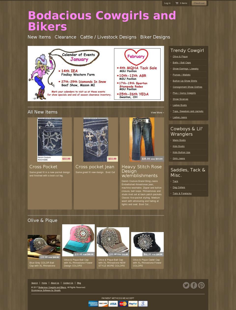 Radiance Shopify theme site example bodaciouscowgirl.com