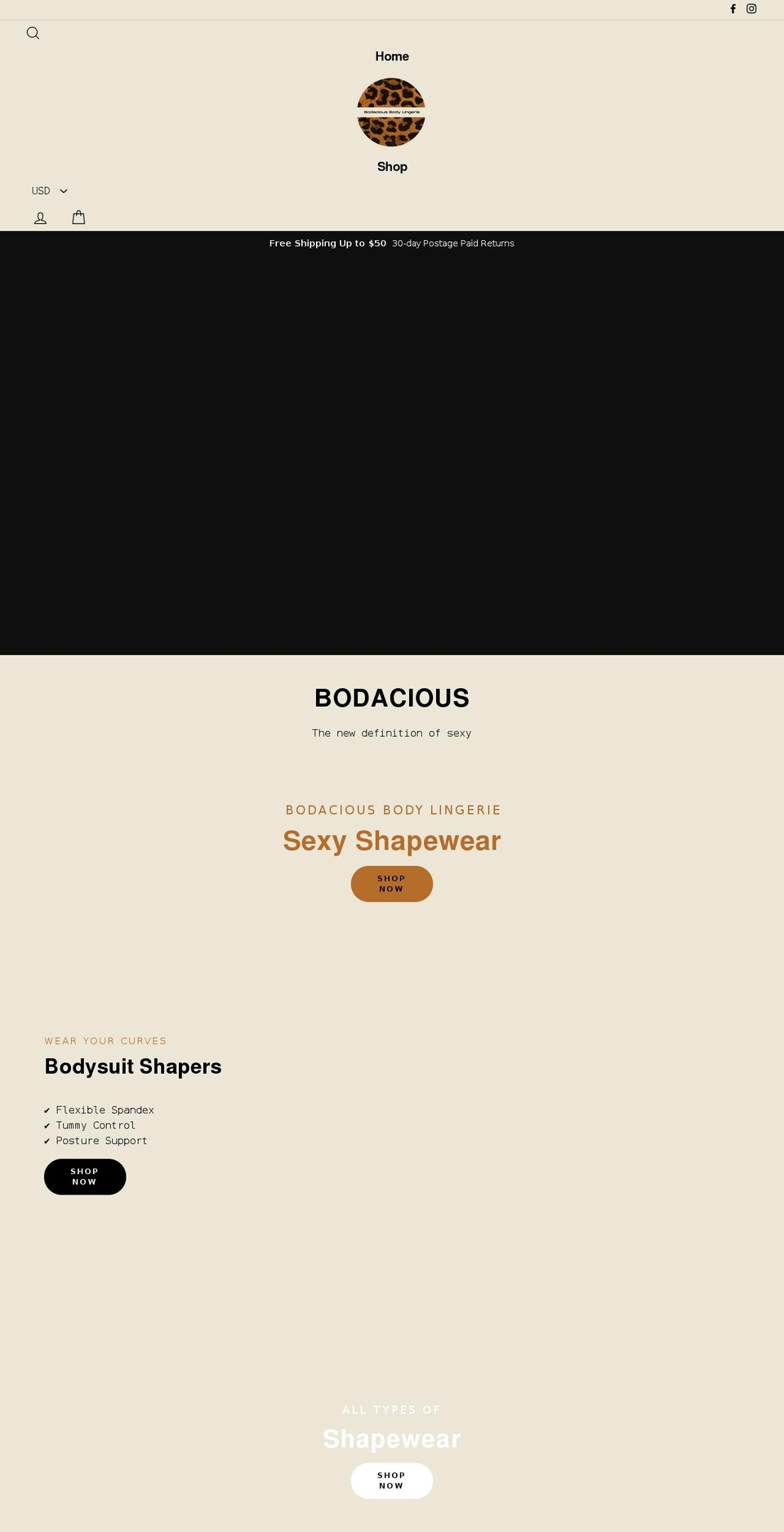 Bodacious Shopify theme site example bodaciouslingerie.com