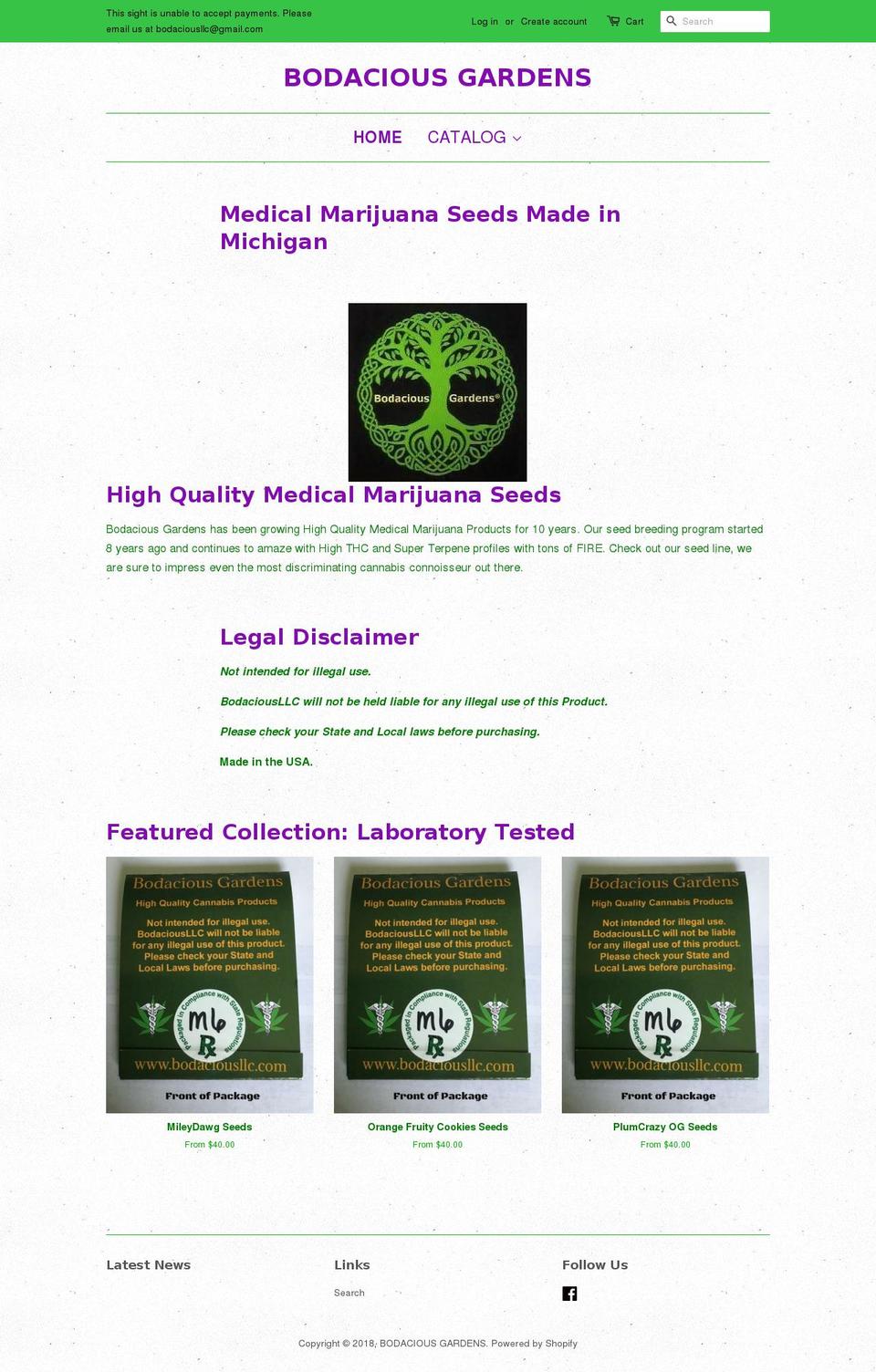 bodaciousllc.com — Shopify storefront screenshot