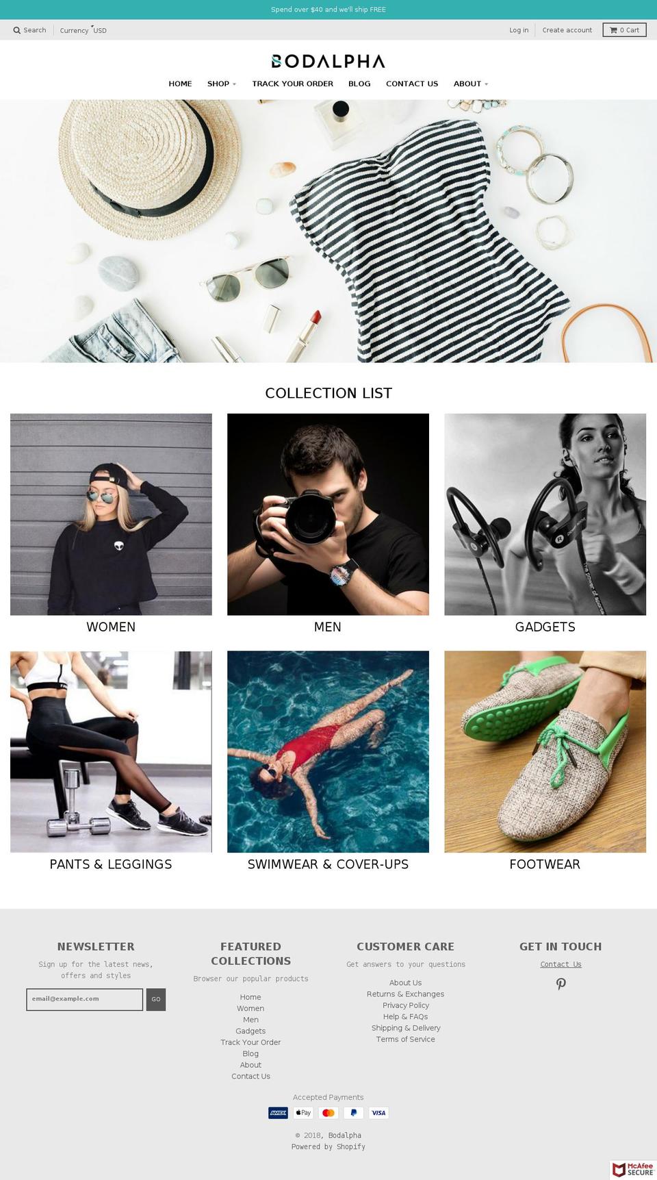 bodalpha.com — Shopify storefront screenshot