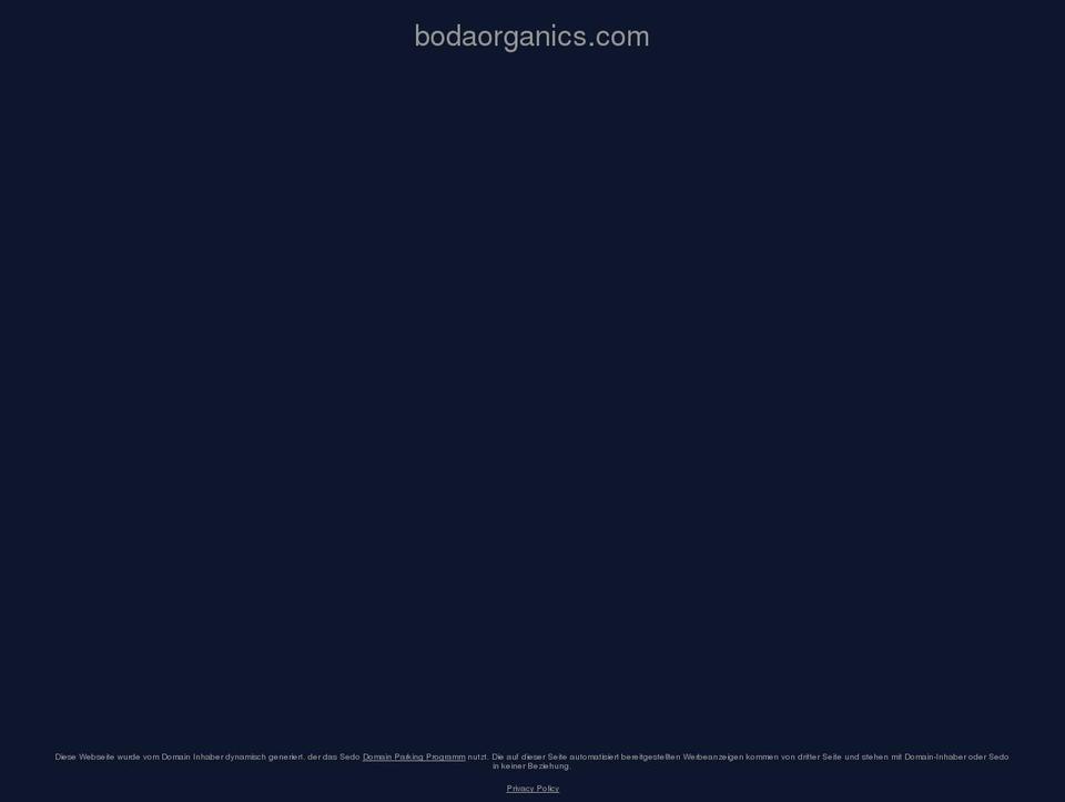 bodaorganics.com shopify website screenshot