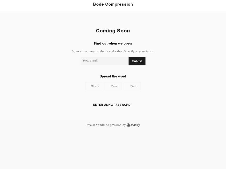 bode-compression.com shopify website screenshot