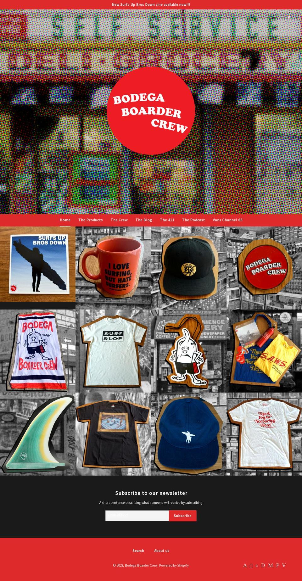bodegaboardercrewstore.com shopify website screenshot