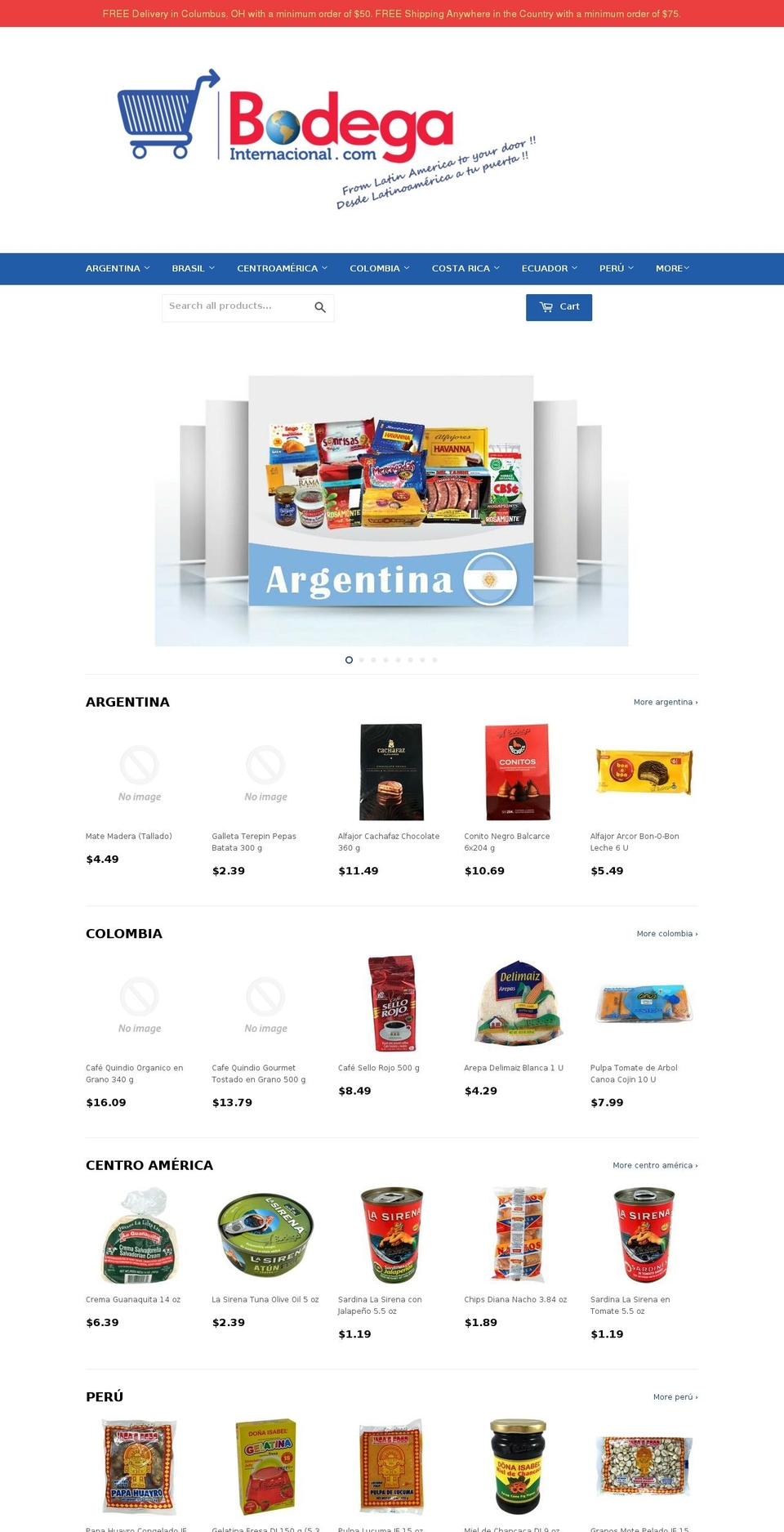 bodegainternacional.com shopify website screenshot