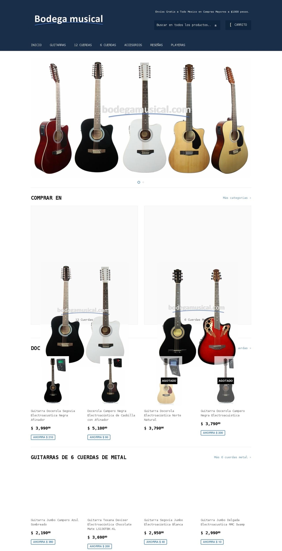 bodegamusical.com shopify website screenshot