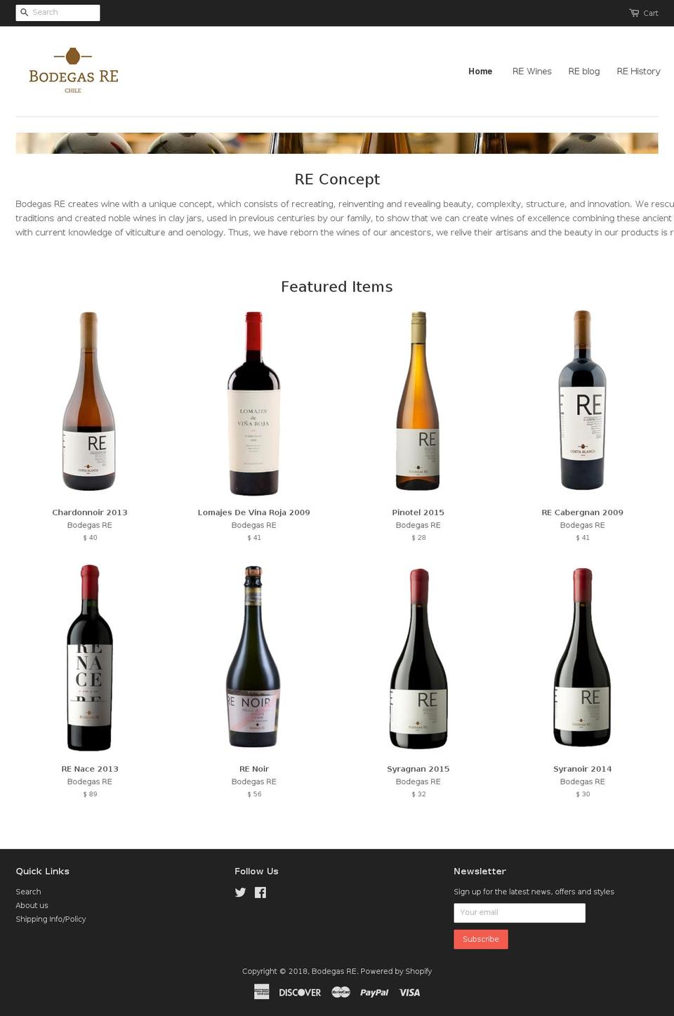 bodegasreusa.com — Shopify storefront screenshot