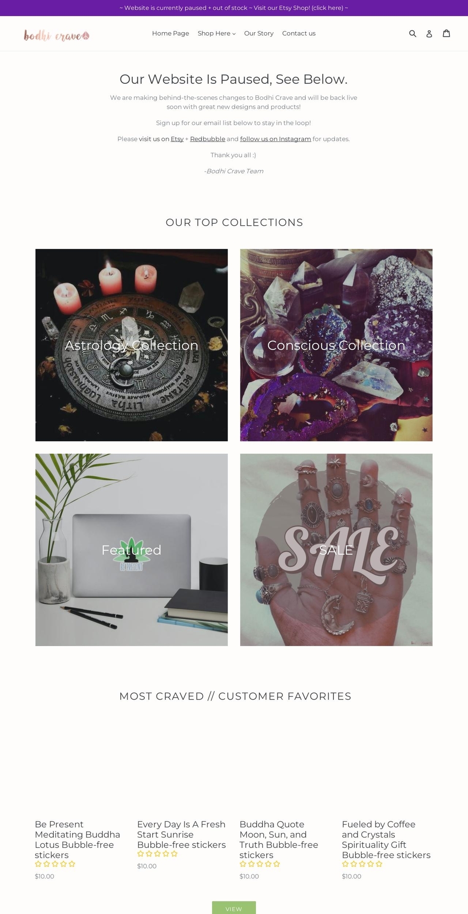 bodhicrave.com shopify website screenshot