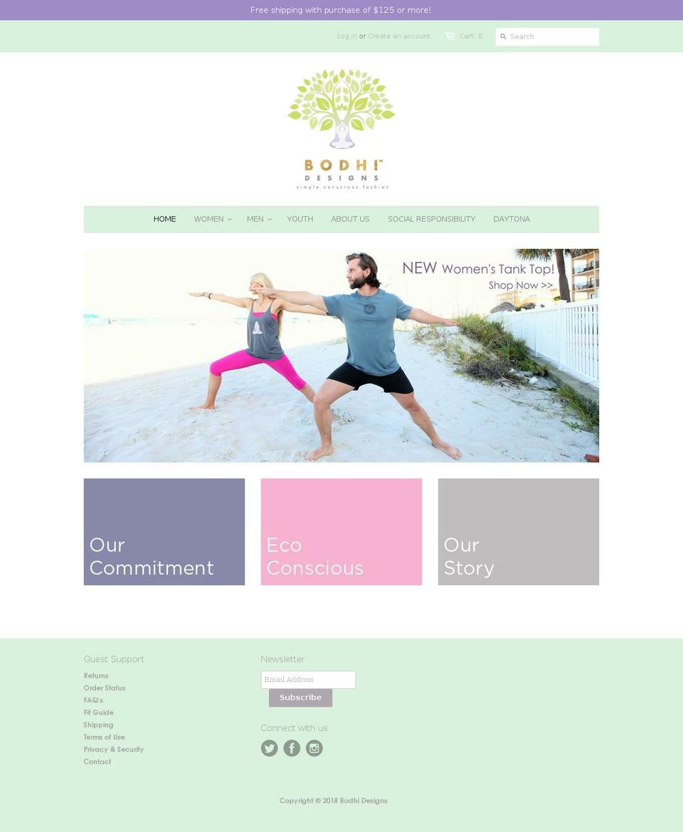 bodhidesigns.com — Shopify storefront screenshot