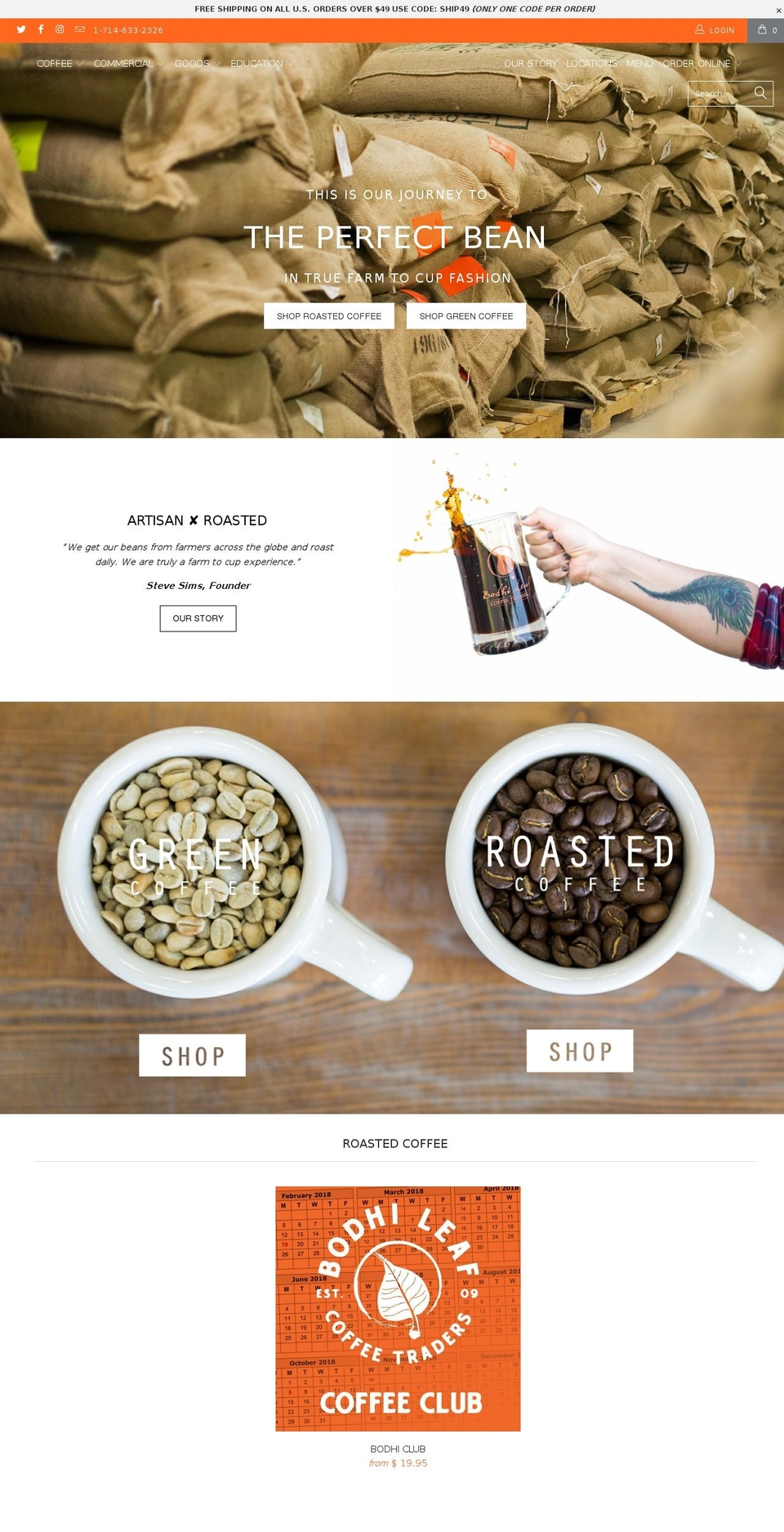 Christina \/ Dev - NEW Shopify theme site example bodhileafcoffeetrading.com