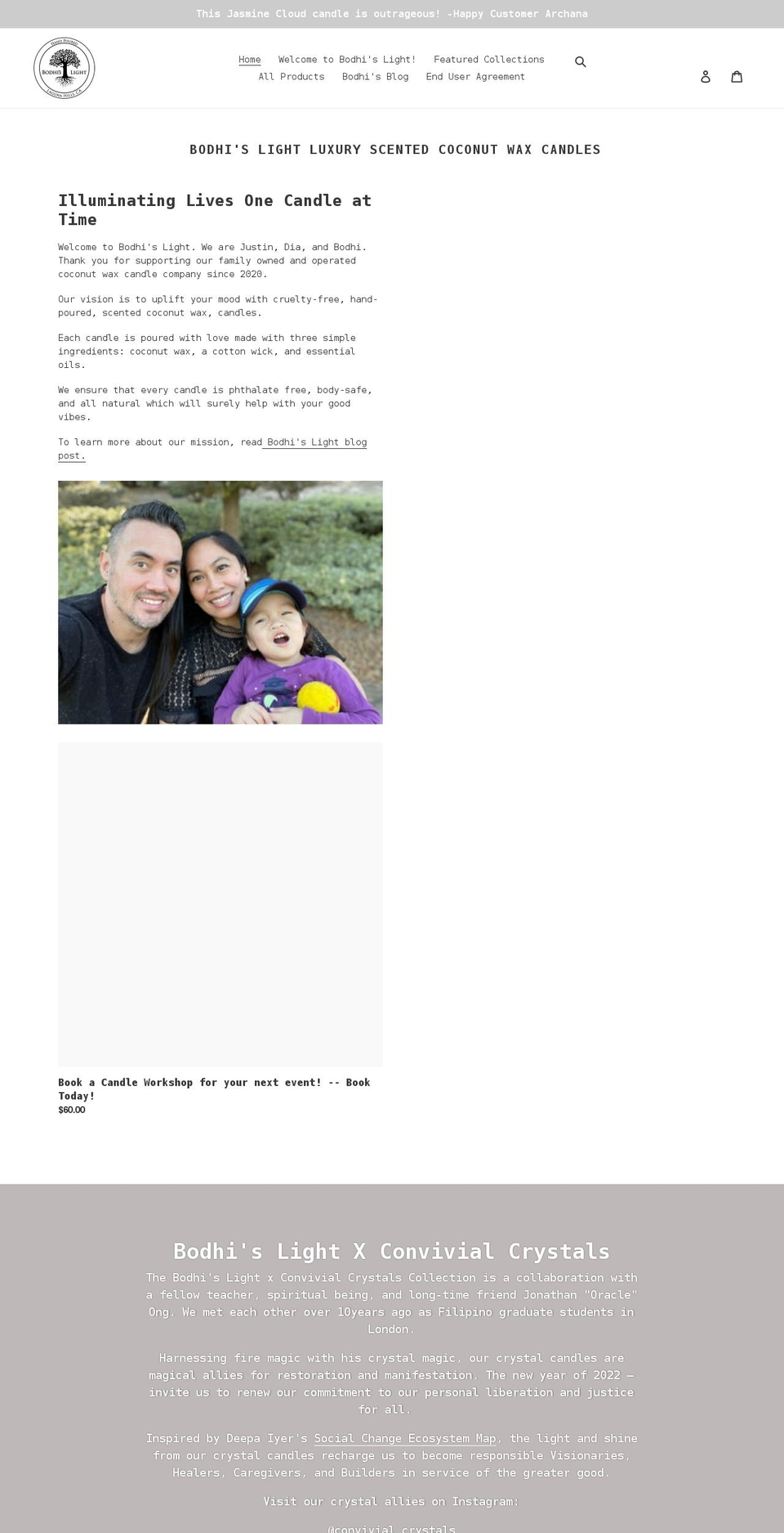 bodhislightshines.com shopify website screenshot