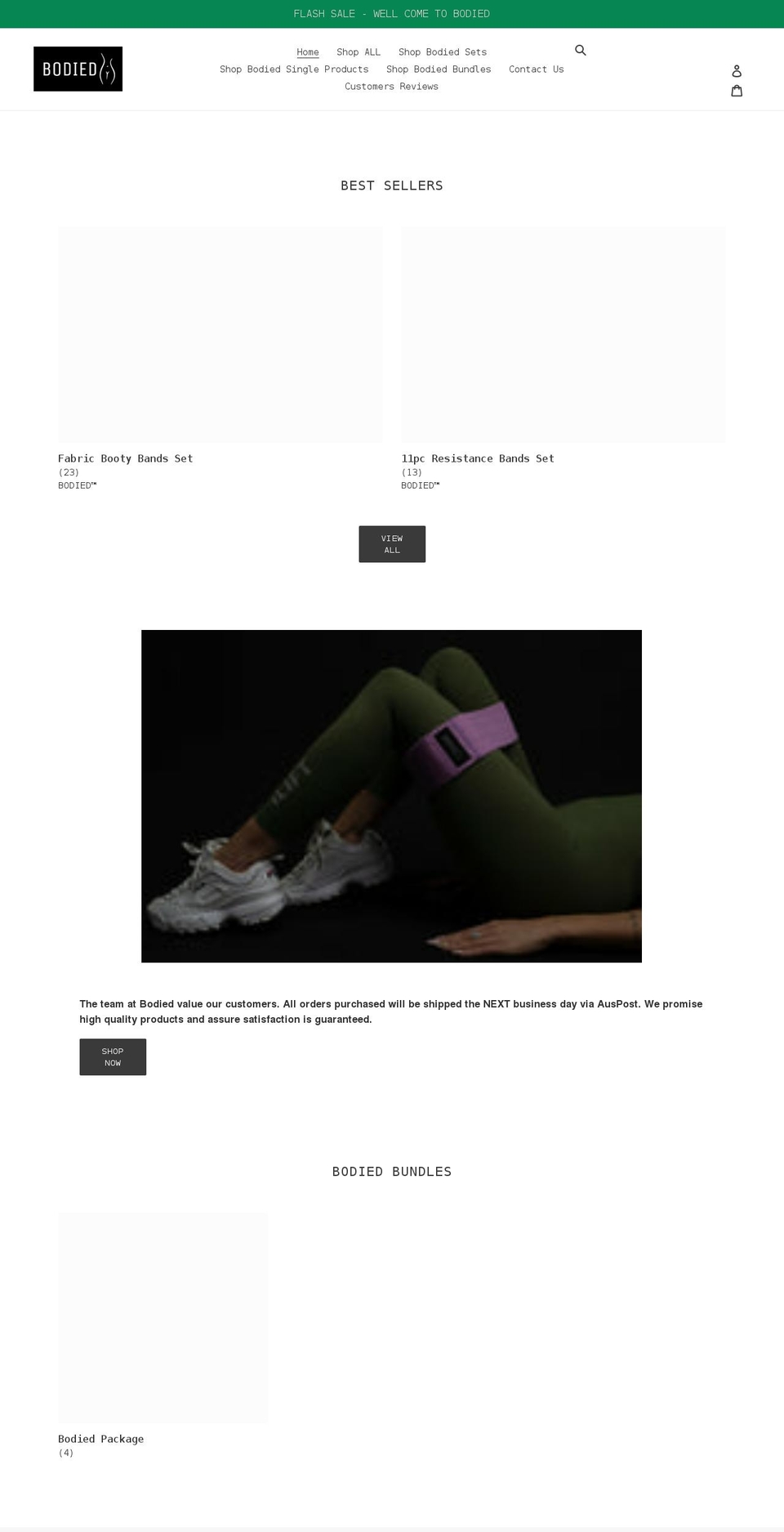 bodied.com.au shopify website screenshot