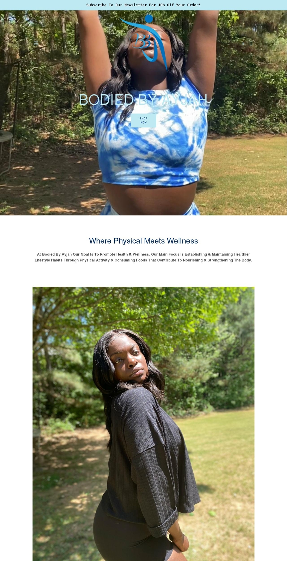 bodiedbyayjah.com shopify website screenshot