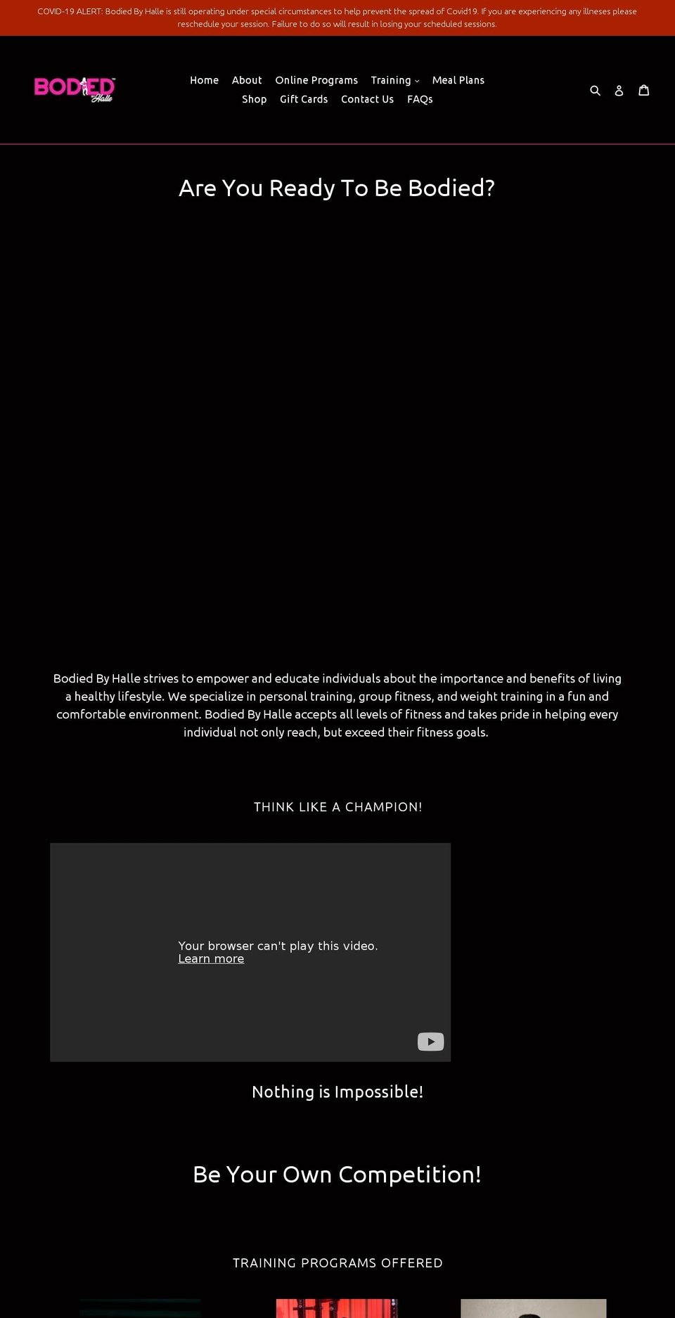 bodiedbyhalle.com — Shopify storefront screenshot