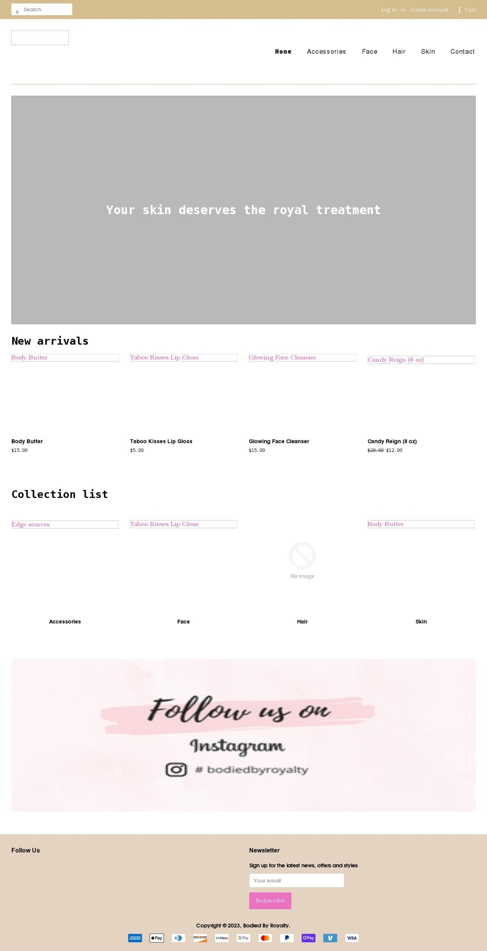 bodiedbyroyalty.com shopify website screenshot