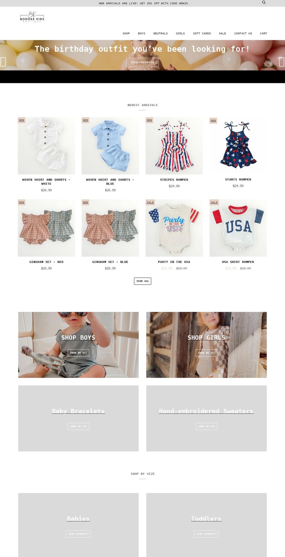 bodokekids.com — Shopify storefront screenshot