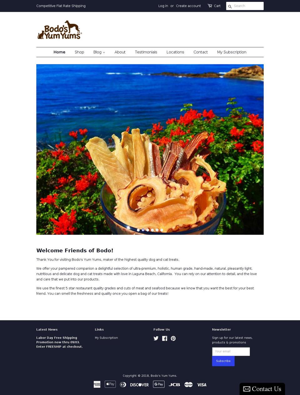 bodosyumyums.com shopify website screenshot