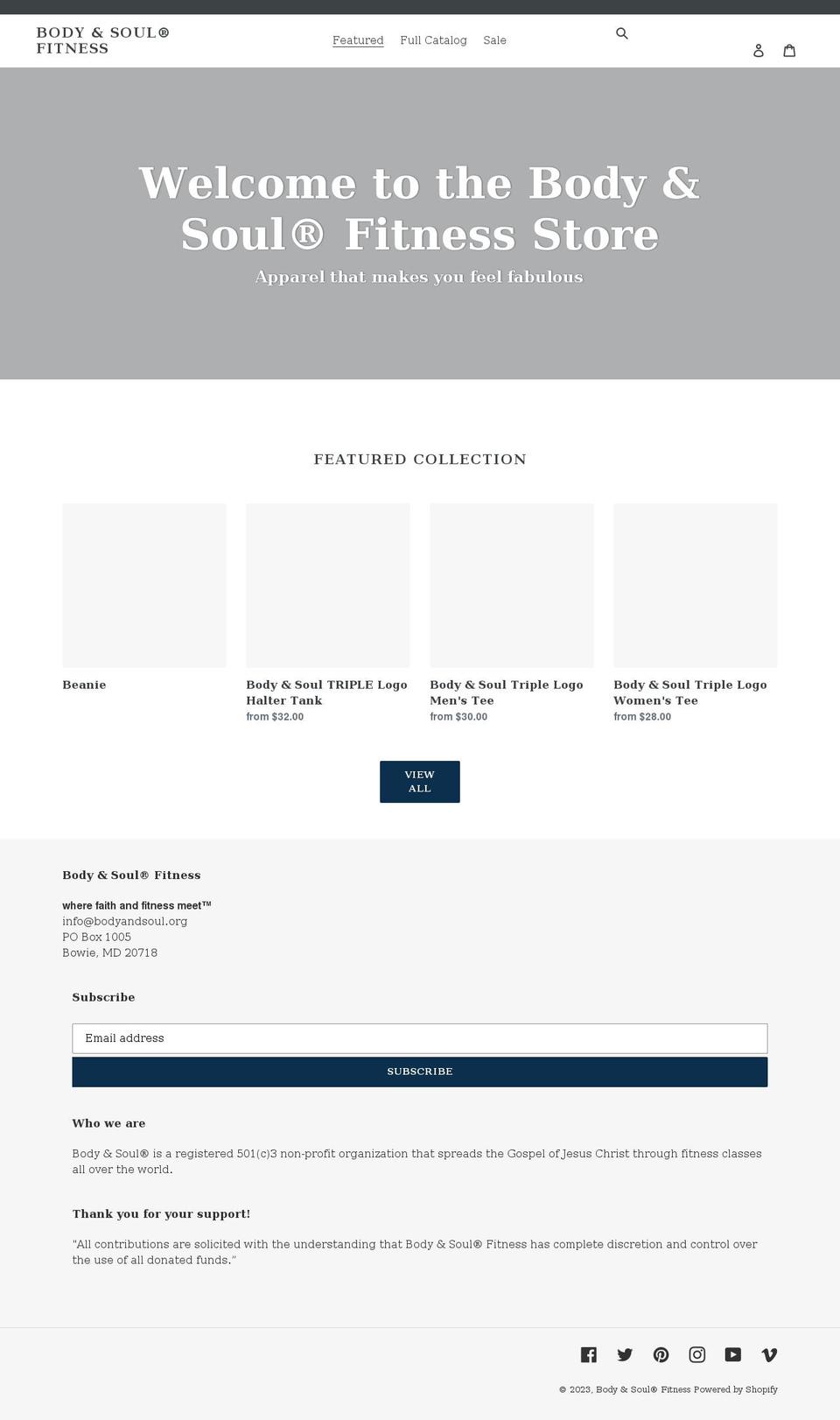 body-soul-fitness.myshopify.com shopify website screenshot