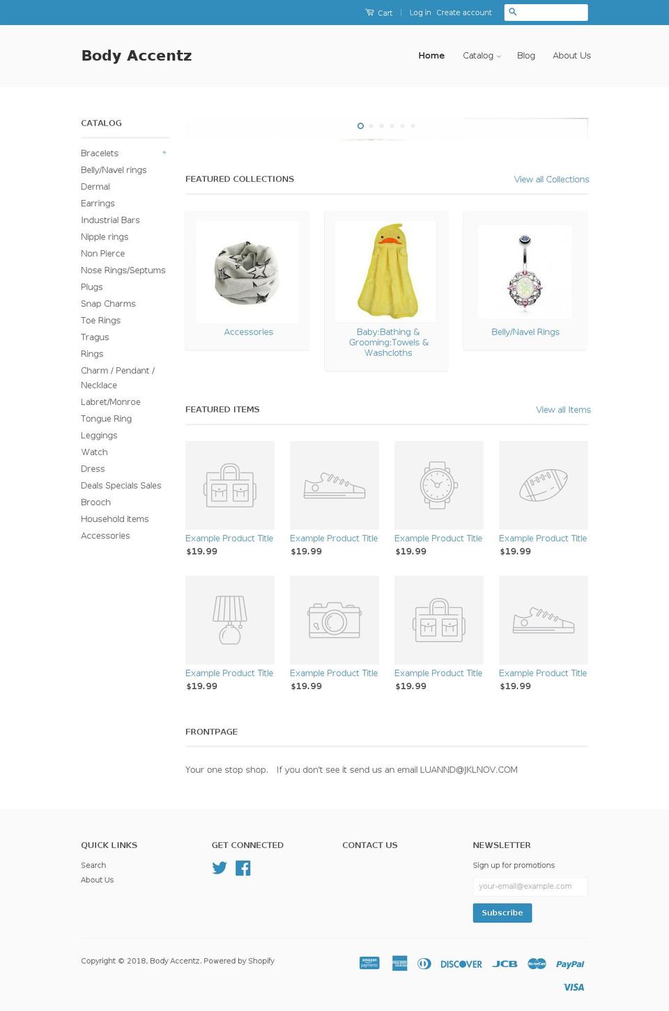 bodyaccentz.com shopify website screenshot