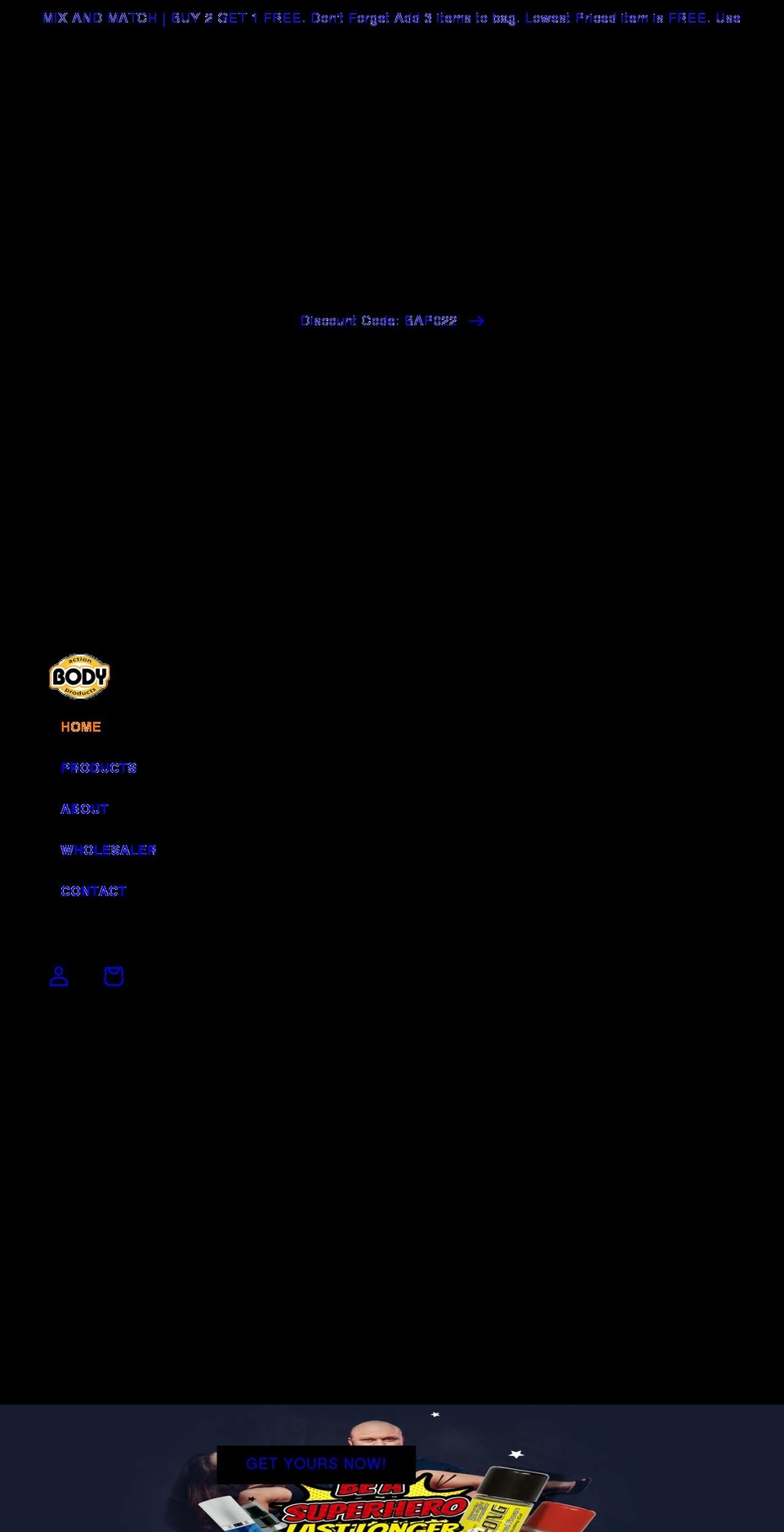bodyactionproducts.com shopify website screenshot