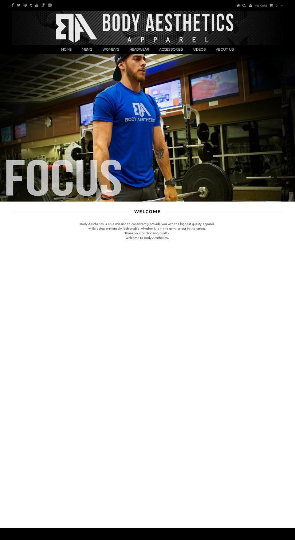 bodyaestheticsapparel.com shopify website screenshot