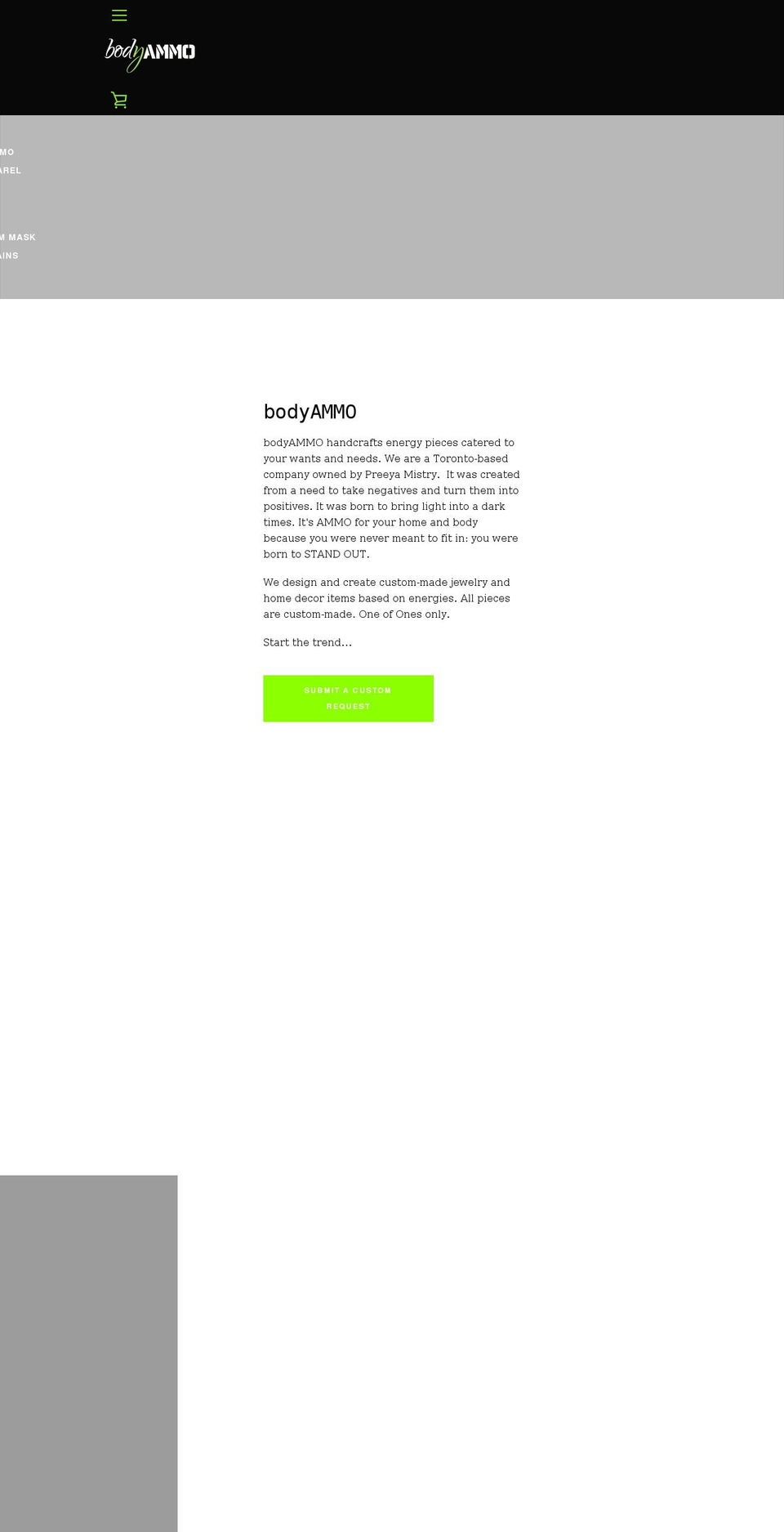bodyammo.ca shopify website screenshot