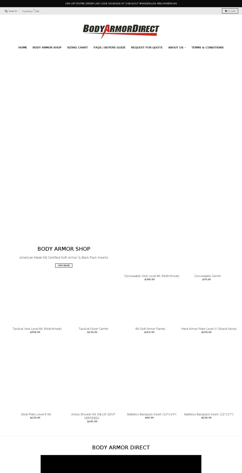 bodyarmordirect.com — Shopify storefront screenshot