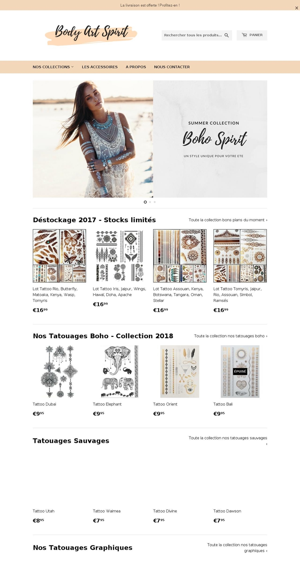 bodyartspirit.com — Shopify storefront screenshot