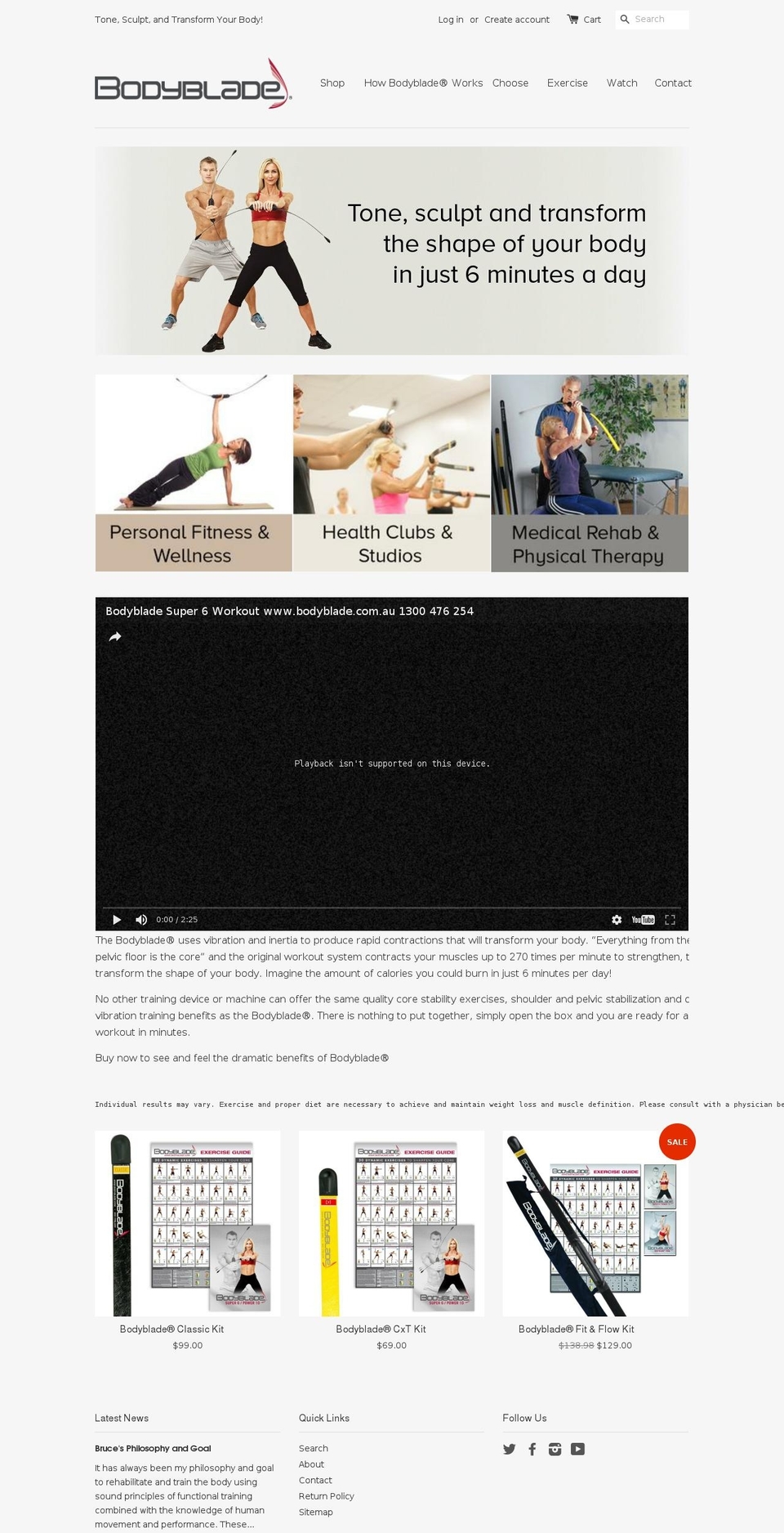 bodyblade.com shopify website screenshot